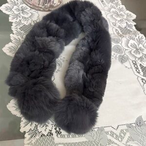 natural rabbit fur scarf for decorative purposes.